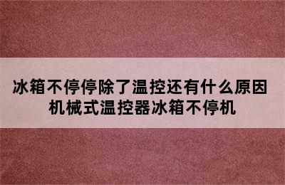 冰箱不停停除了温控还有什么原因 机械式温控器冰箱不停机